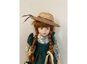 Anne Of Green Gables Doll On Wooden Base