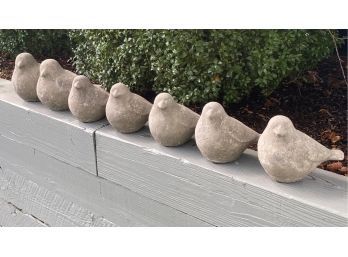 Lightweight Cement Birds - Set Of 7