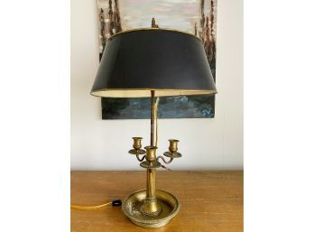Black Brass  Vintage Candle Lamp