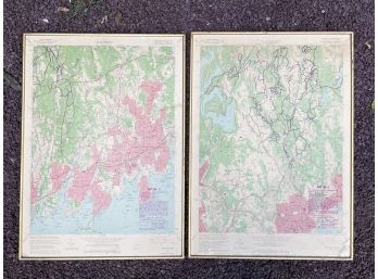 Vintage Framed Maps - Greenwich Trails Association