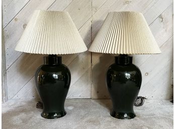 A Pair Of  Vintage Ceramic Lamps