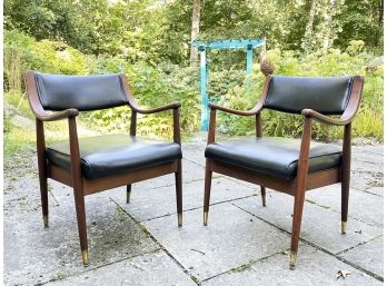 A Pair Of Mid Century Modern Mahogany Side Chairs By Regan Furniture