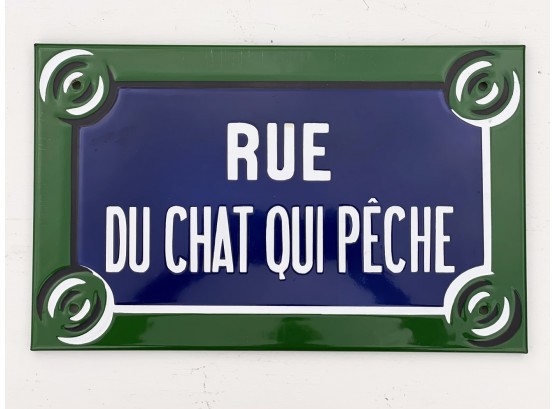 A Vintage French Enameled Street Sign