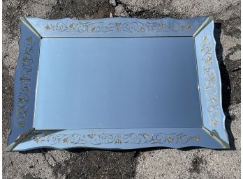 A Large Vintage Beveled Mirrored Frame Mirror