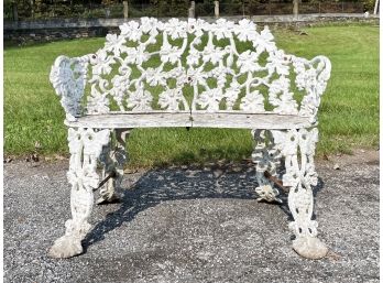 A Vintage Cast Aluminum Garden Bench