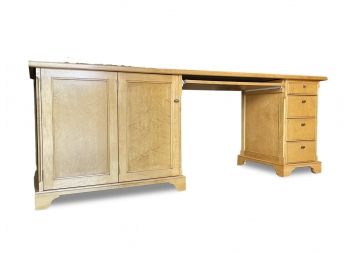 A Custom Burl Wood Veneer Desk
