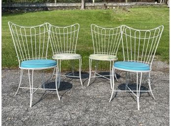 A Set Of 4 Vintage Wrought Iron Chairs By Meadowcraft