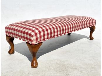 A Long Vintage Footstool In Red Gingham