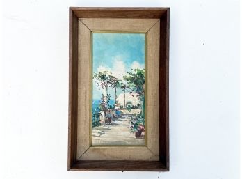 A Vintage Oil On Board, Tropical Theme
