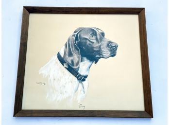 A Vintage Original Canine Pastel, Signed Gordon Schmidt 69