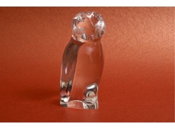 Signed BACCARAT Crystal Owl Figurine Paperweight