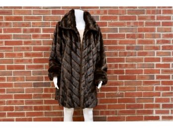Dennis Basso Platinum Faux Fur Coat (size Large)