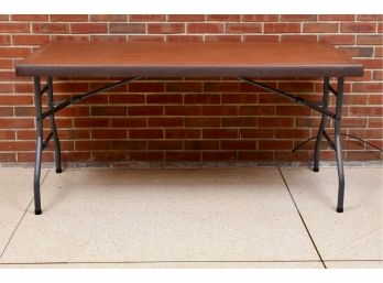 Folding Table With Wood Grain Top