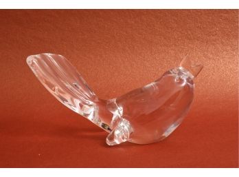 Mid-Century Signed STEUBEN Crystal Song Bird Art Glass Figurine