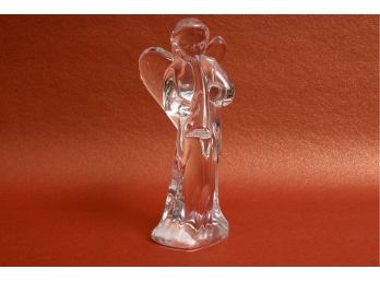 Signed BACCARAT Crystal Angel Figurine With Trumpet