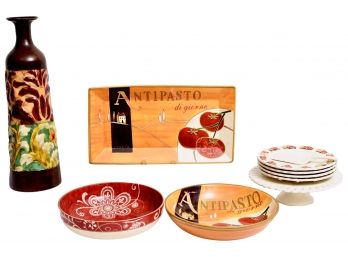 Pier 1 Imports Antipasto Plate And Bowl, PS Portmeirion Studio Valerie Cake Plate, Plates And Cake Server