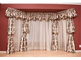 Floral Balloon Valance And Curtains