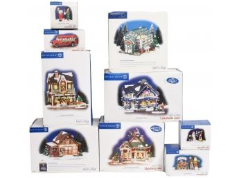 Collection Of Department 56 Snow Village Houses, Christmas Lane And More