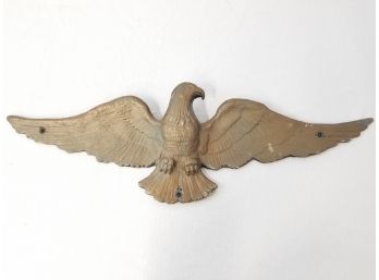 Vintage Gold Painted Cast Aluminum Eagle Wall Hanging