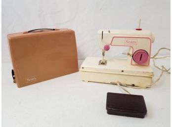 Sears Vintage Children's Sewing Machine W/ Storage Case,