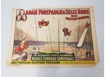 Original 1960 Adam Forepaugh Circus Poster