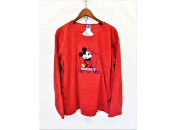 Women's  Mickey Mouse Pull Over Fleece Crew Neck Sweatshirt By Disney