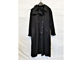 Women's Full Length Double Breasted, Belted Trench Coat By New York Harbor Size 6 Made In Russia