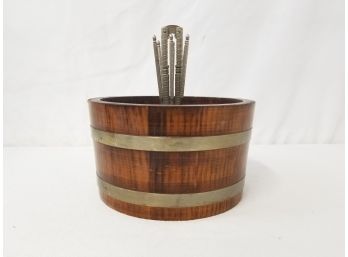 Vintage Vermont Basketville Wooden Nut Cracker Bucket