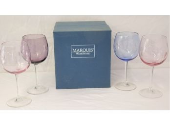Marquis By Waterford Crystal Polka Dot Multicolor Wine Glass Goblets
