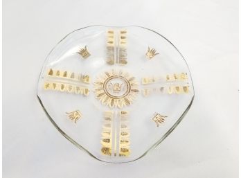 Vintage Georges Briard Regalia Pattern Round Appetizer Platter