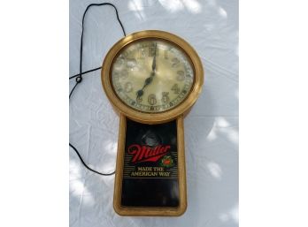Vintage Miller Beer Lighted Advertising Clock