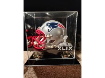 New England Patriots Golden Classic Helmet And Display