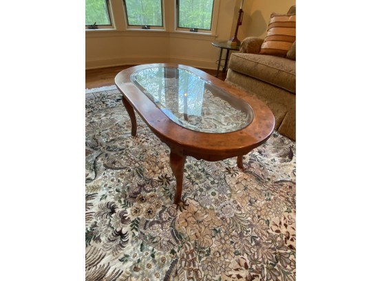 Pear Wood Beveled Glass Coffee Table Signed And Numbered Jay Sanders