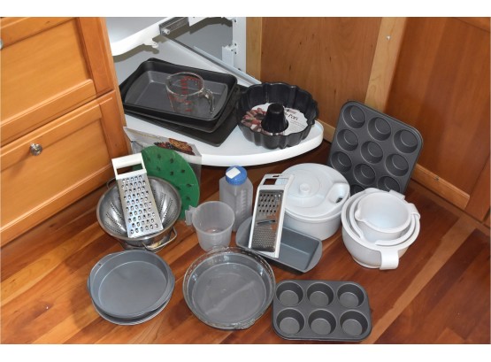 Baking Cabinet, Bunt Cake, Cookie Sheets, Cupcake Pans, Salad Spinner, Colander, Cheese Graders And More.