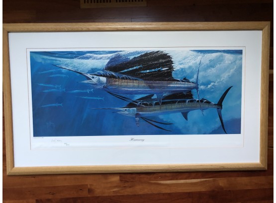 Guy Harvey Signed And Numbered 394/500 Harmony Matted Framed Plexi 48x27