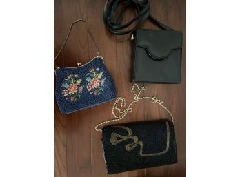 Purse Lot Two Beaded And A Black Box Purse
