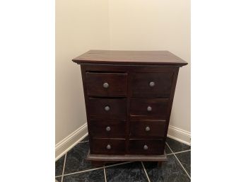 8 Drawer Wood Cabinet 25x16.5x34'