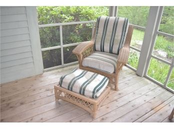 Wicker Patio Furniture,  Chair And Ottoman