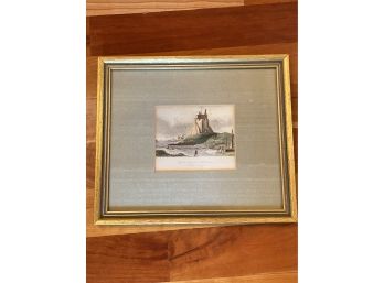 Holy Island Castle 9.5x8' Matted Framed Glass