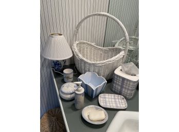 White And Blue Bathroom Lot