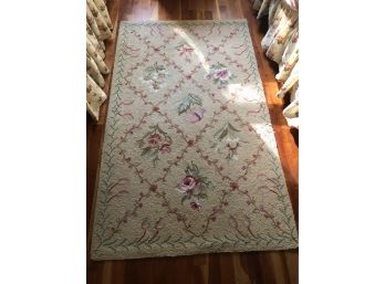 Rose And Flowers Throw Rug 35x60'