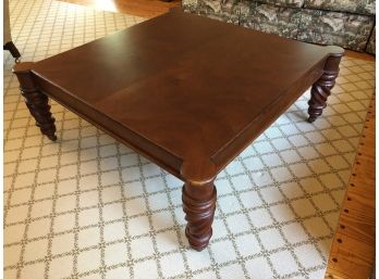 Large Solid Wood Coffee Cocktail Table West Indies Milling Road 4x4x19' On Casters