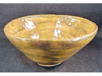 Vintage Large Artist Signed S. Holmes Glazed Pottery Bowl