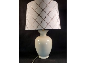 Handsome Ceramic Working Table Lamp With Fabric Shade