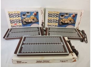 Trio Of Vintage Salton Hot Tray Automatic Food Warmer - Model H-922 Royal In Original Boxes