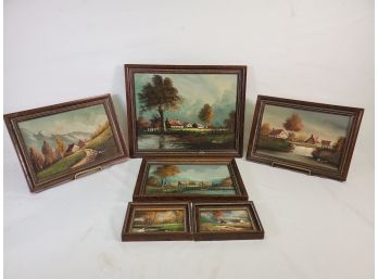 Vintage Framed Grouping Of Signed Landscape Paintings