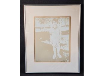 Vintage Framed Pencil Signed Artist Proof Print By Joyce Wimer Titled Tennis Whites