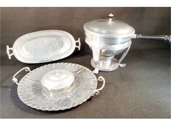 Vintage Forged Aluminum Chafing Dish & Serving Trays - MMM & Everlast