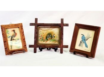 Three Vintage Framed Wall Art - Bird Themed - David Gordon Brown