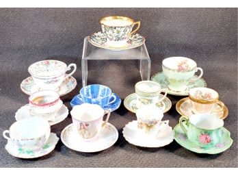 Mixed Grouping Of Eleven Vintage Tea Cup & Saucer Sets-Royal Standard, Nasco, Orleans & More
